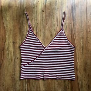 TOPSHOP Red & White Striped Tank